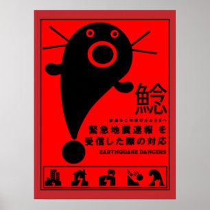 Japanische Erdbebenmythologie Poster