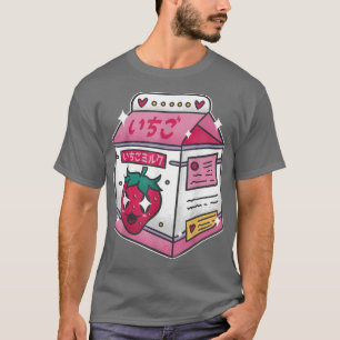 Japanische Erdbeermilch Drink Kawaii Manga Anime T-Shirt