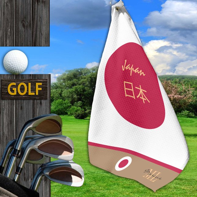 Japanische Fahne/Japan mit Monogramm /Golftücher Golfhandtuch (Von Creator hochgeladen)