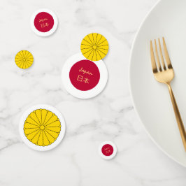 Japanische Fahne, Siegel und japanische Party /日 本 Konfetti