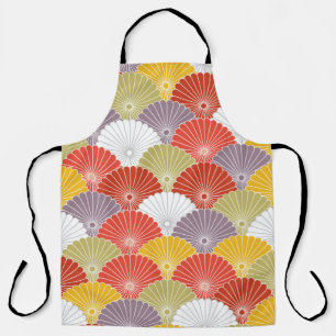 Japanische farbenfrohe Blume Wave Vintag Seamless Schürze