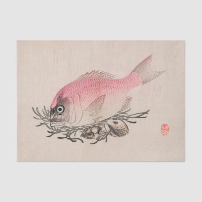 JAPANISCHE FISCHE im ROSA Seidenpapier (Vorderseite)