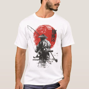 Japanische Fischerkunst Red Sun Print Asian Fi T-Shirt