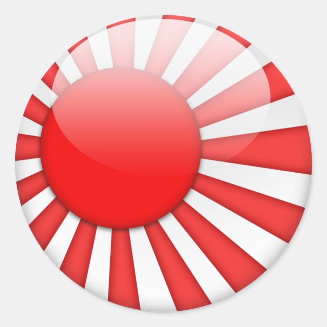 Japanische Flagge 2.0 Runder Aufkleber (Vorderseite)