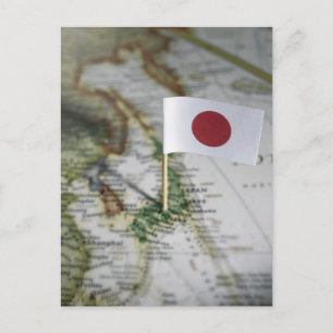 Japanische Flagge auf Karte