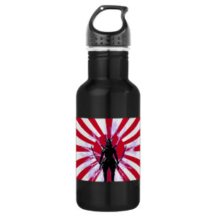 Japanische Flagge & Aufstieg Sun Samurai Warrior Edelstahlflasche
