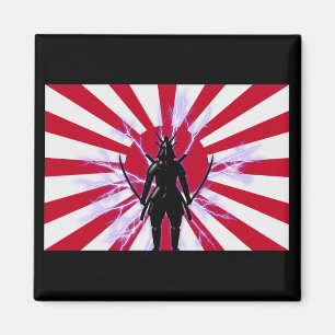 Japanische Flagge & Aufstieg Sun Samurai Warrior Magnet