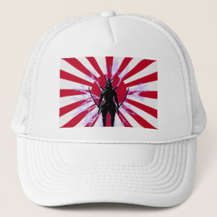Japanische Flagge & Aufstieg Sun Samurai Warrior Truckerkappe