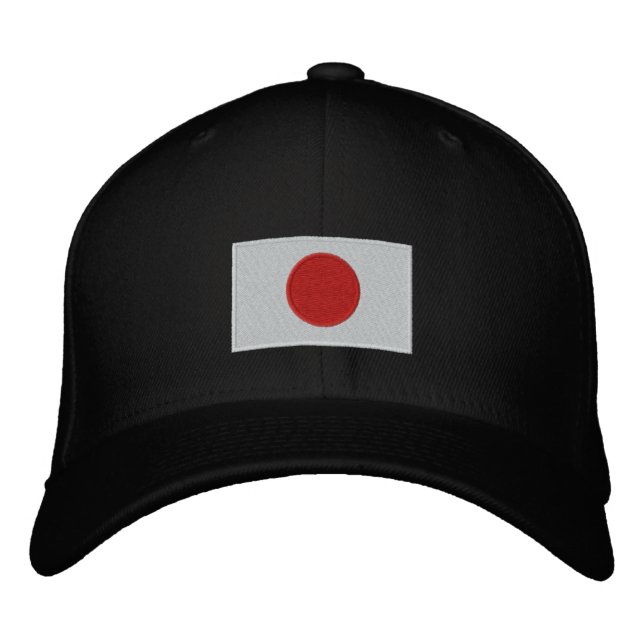 Japanische Flagge bestickte Flechtwolle Bestickte Baseballkappe (Vorderseite)