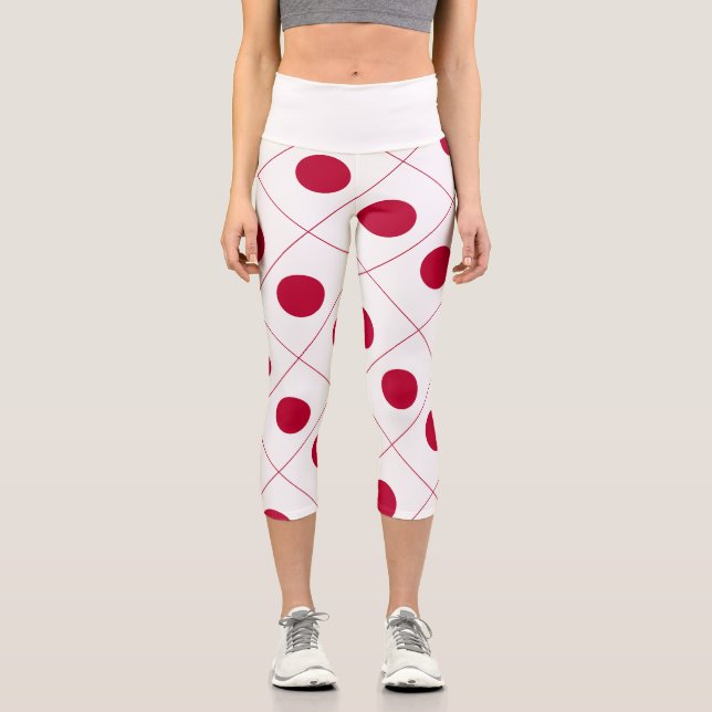 Japanische Flagge Capri Leggings (Vorderseite)