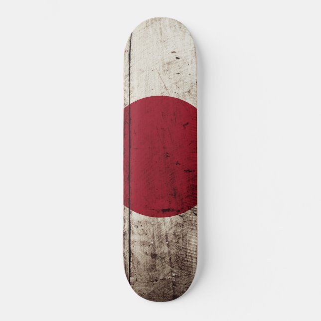 Japanische Flagge für altes Holzkörnchen Skateboard (Vorderseite)