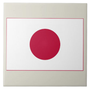 Japanische Flagge: Hinomaru, Nisshōki, rote aufgeh Fliese