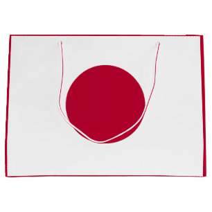Japanische Flagge: Hinomaru, Nisshōki, rote aufgeh Große Geschenktüte