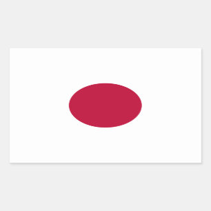 Japanische Flagge: Hinomaru, Nisshōki, Rote aufgeh Rechteckiger Aufkleber