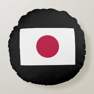 Japanische Flagge: Hinomaru, Nisshōki, Rote aufgeh Rundes Kissen