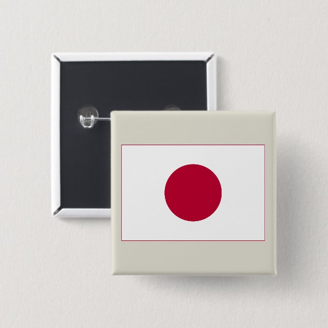 Japanische Flagge: Hinomaru, Nisshōki, rote aufste Button (Vorne & Hinten)