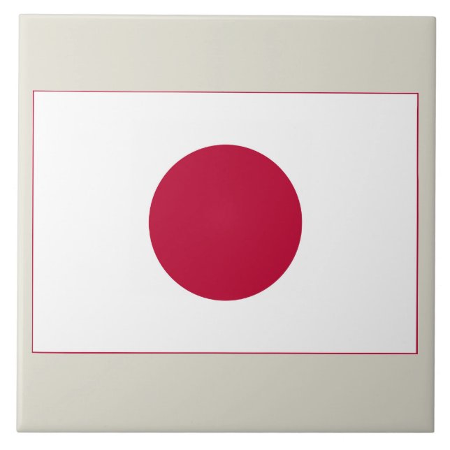 Japanische Flagge: Hinomaru, Nisshōki, rote aufste Fliese (Vorderseite)