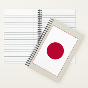Japanische Flagge: Hinomaru, Nisshōki, rote aufste Notizbuch