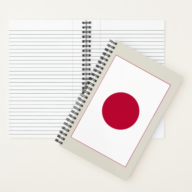 Japanische Flagge: Hinomaru, Nisshōki, rote aufste Notizbuch (Innen)