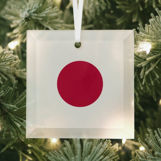 Japanische Flagge: Hinomaru, Nisshōki, rote aufste Ornament Aus Glas (Insitu)