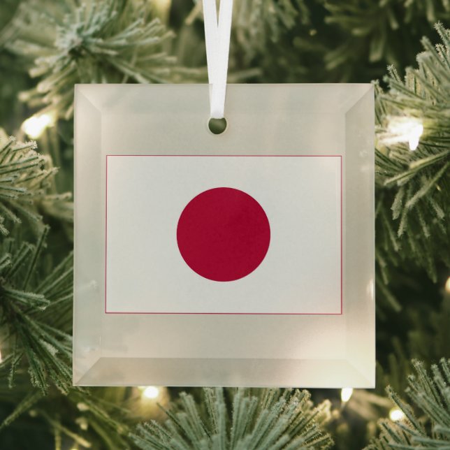 Japanische Flagge: Hinomaru, Nisshōki, rote aufste Ornament Aus Glas (Insitu)