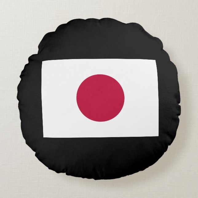 Japanische Flagge: Hinomaru, Nisshōki, rote aufste Rundes Kissen (Vorderseite)
