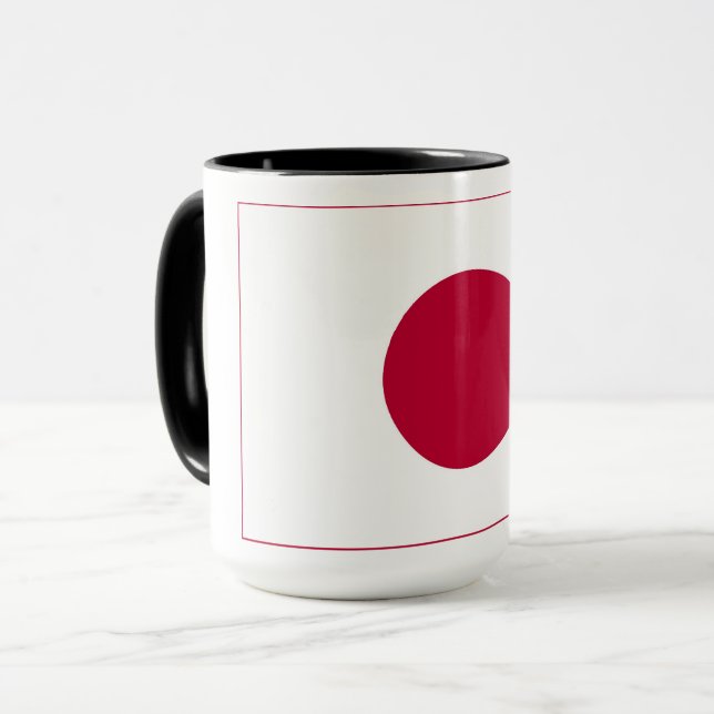 Japanische Flagge: Hinomaru, Nisshōki, rote aufste Tasse (Vorderseite Links)