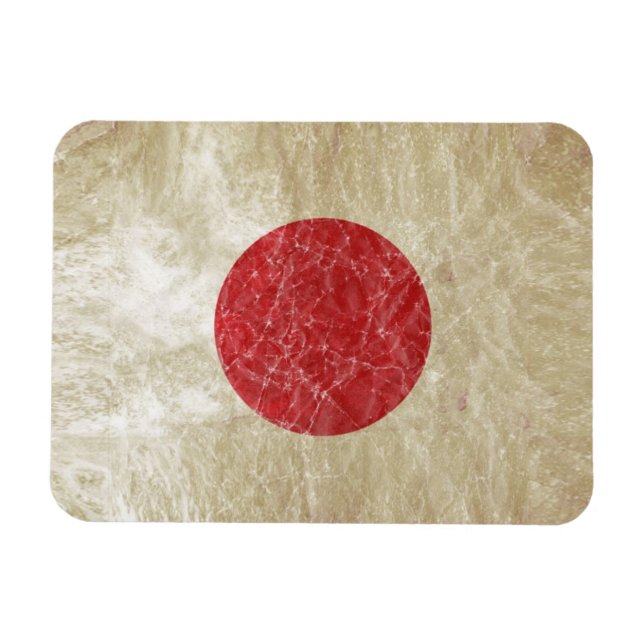 Japanische Flagge in Grunge Magnet (Horizontal)
