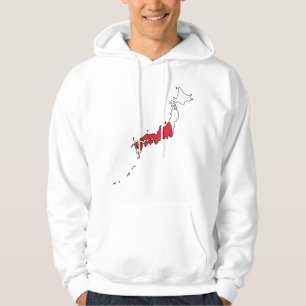 Japanische Flagge innerhalb der Karte Souvenir Des Hoodie