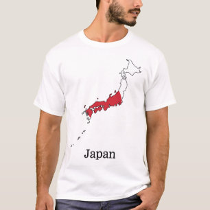 Japanische Flagge innerhalb der Karte Souvenir Des T-Shirt