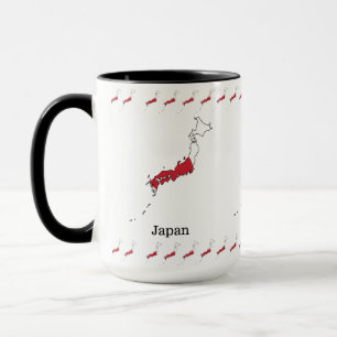 Japanische Flagge innerhalb der Karte Souvenir Des Tasse