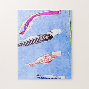 Japanische Flagge Koi Koinobori Puzzle