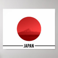 Japanische Flagge - Mount Fuji, Japan