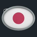 Japanische Flagge Ovale Gürtelschnalle<br><div class="desc">Patriotische Flagge Japans.</div>