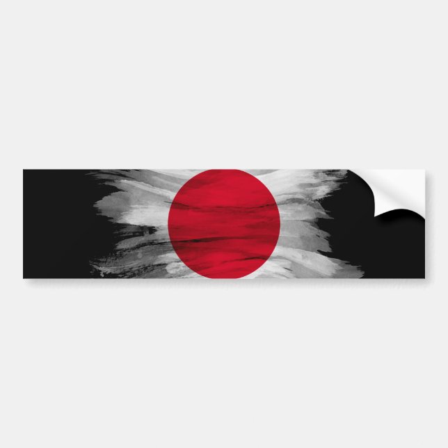 Japanische Flagge Pinselstrich, nationale Flagge Autoaufkleber (Vorne)