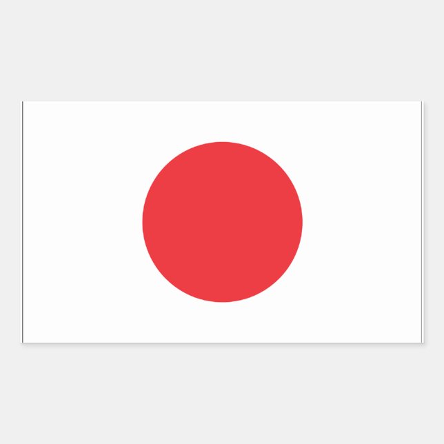 Japanische Flagge Rechteckiger Aufkleber (Vorderseite)