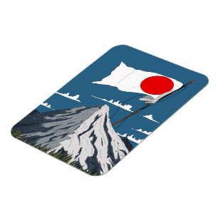 Japanische Flagge Reiseplakat Magnet
