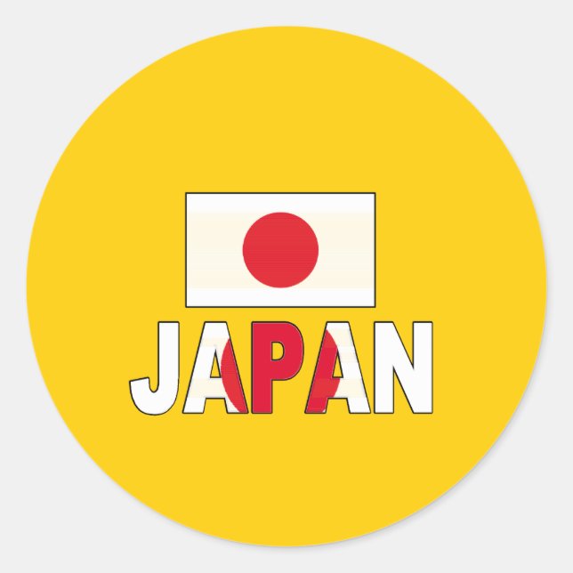 Japanische Flagge Runder Aufkleber (Vorderseite)