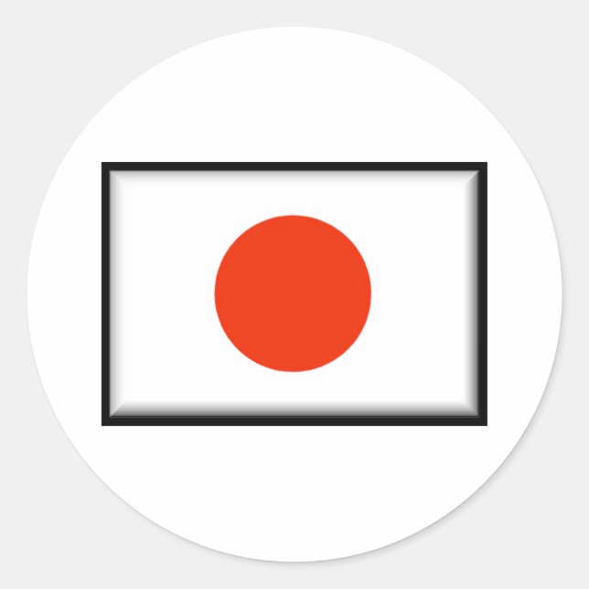 Japanische Flagge Runder Aufkleber (Vorderseite)