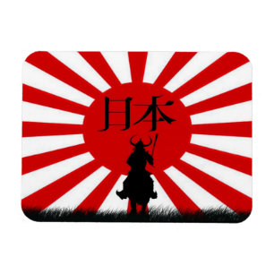 Japanische Flagge & Samurai Warrior Nippon Magnet