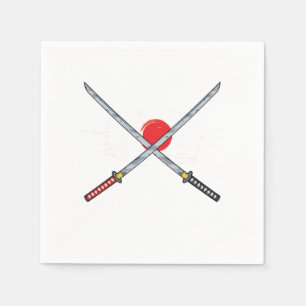 Japanische Flagge Schwert Japan Katana Kendo Samur Serviette