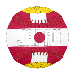 Japanische Flagge und Wappen Patriotisch Baseball