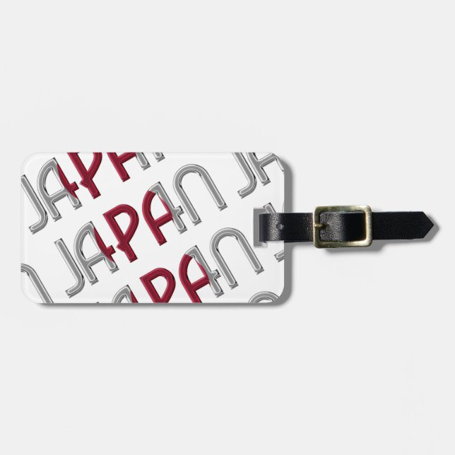 Japanische Flaggenfarben Typografie-Muster Gepäckanhänger (Vorderseite horizontal)