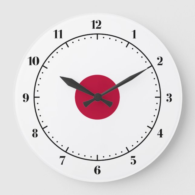 Japanische Flaggenuhren Große Wanduhr (Vorderseite)
