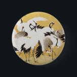 Japanische Flock Cranes Vintag Bird Rich Classic Button<br><div class="desc">Dieses Bild basiert auf der japanischen Kranherde (18. Jahrhundert) Vintage Malerei von Ishida Yutei. Originelles Public Domain Image vom Minneapolis Institut für Kunst.</div>