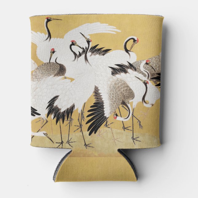 Japanische Flock Cranes Vintag Bird Rich Classic Dosenkühler (Vorderseite)