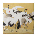 Japanische Flock Cranes Vintag Bird Rich Classic Fliese<br><div class="desc">Dieses Bild basiert auf der japanischen Kranherde (18. Jahrhundert) Vintage Malerei von Ishida Yutei. Originelles Public Domain Image vom Minneapolis Institut für Kunst.</div>