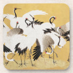 Japanische Flock Cranes Vintag Bird Rich Classic Getränkeuntersetzer<br><div class="desc">Dieses Bild basiert auf der japanischen Kranherde (18. Jahrhundert) Vintage Malerei von Ishida Yutei. Originelles Public Domain Image vom Minneapolis Institut für Kunst.</div>