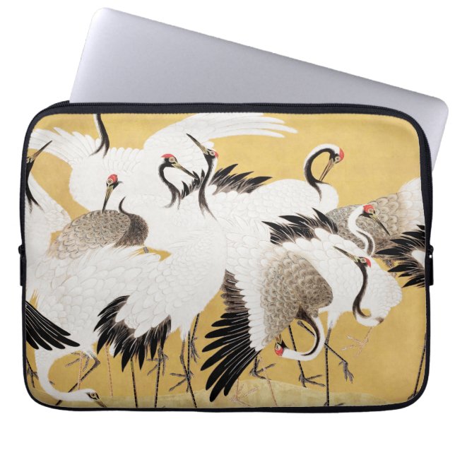 Japanische Flock Cranes Vintag Bird Rich Classic Laptopschutzhülle (Vorderseite)