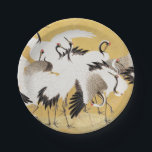 Japanische Flock Cranes Vintag Bird Rich Classic Pappteller<br><div class="desc">Dieses Bild basiert auf der japanischen Kranherde (18. Jahrhundert) Vintage Malerei von Ishida Yutei. Originelles Public Domain Image vom Minneapolis Institut für Kunst.</div>